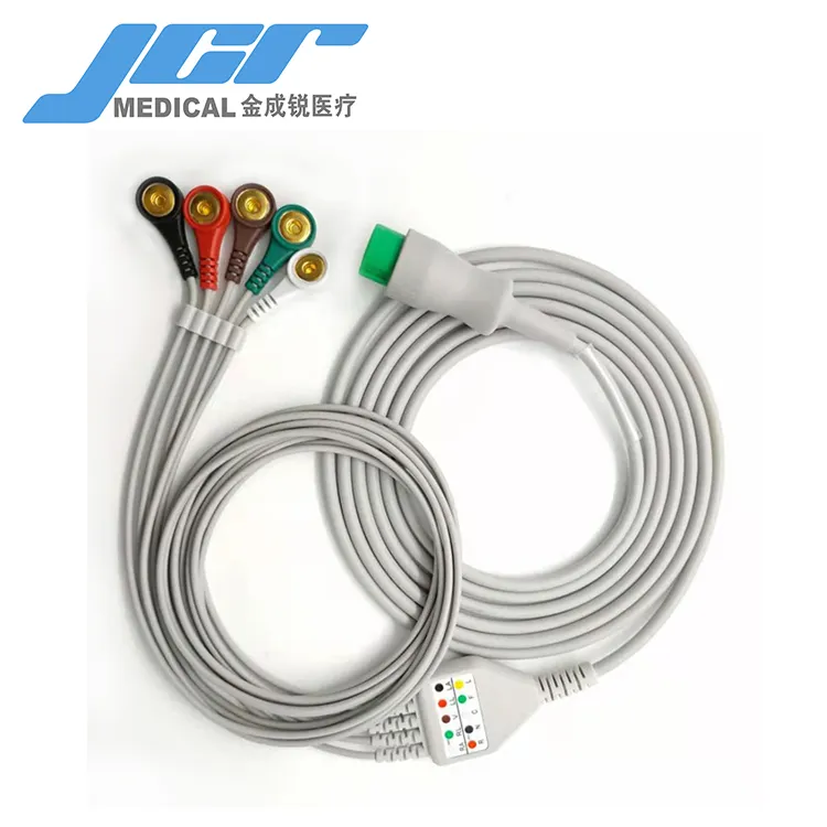 Фабричное предложение 5 зажим для электрокардиограммы (ЭКГ) кабеля для Mindray 12 штекер (AHA)