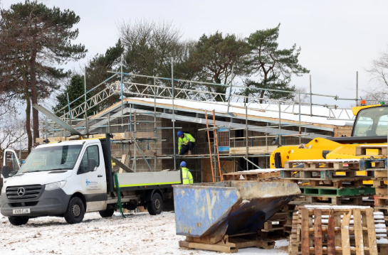 The South Thorpe Community Centre under construction.