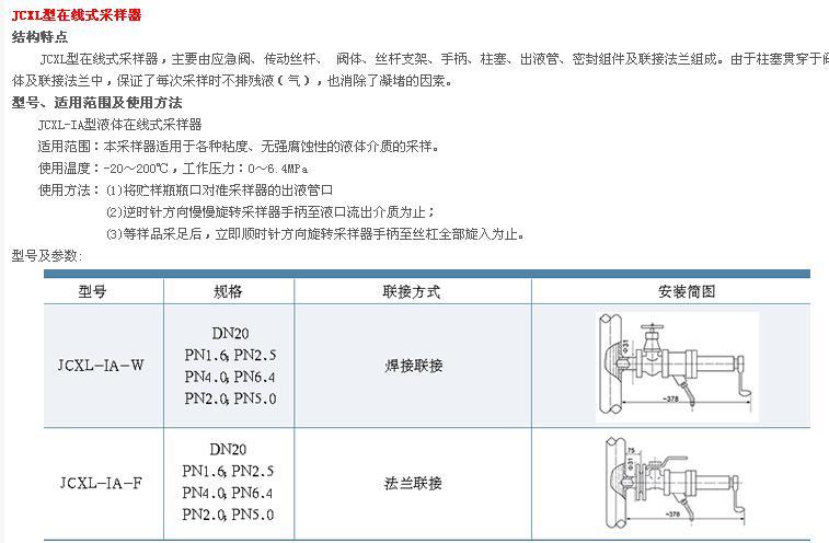 JCXL型在线式采样器