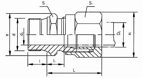 卡套式端直通管接头(25MPa、40MPa)