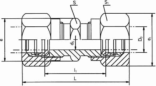 卡套式对接直通管接头(25MPa、40MPa)