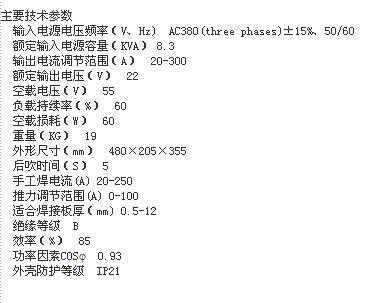 TIG300直流氩弧/手弧焊机