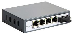 4口PoE供电光纤交换机