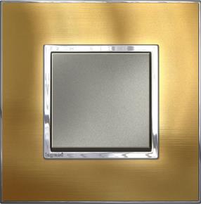 拉丝金方形一位单控开关