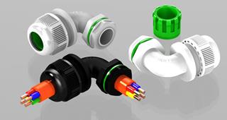 耐高温级电缆固定塑料90°弯接头