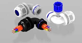 耐酸碱级电缆固定塑料90°弯接头