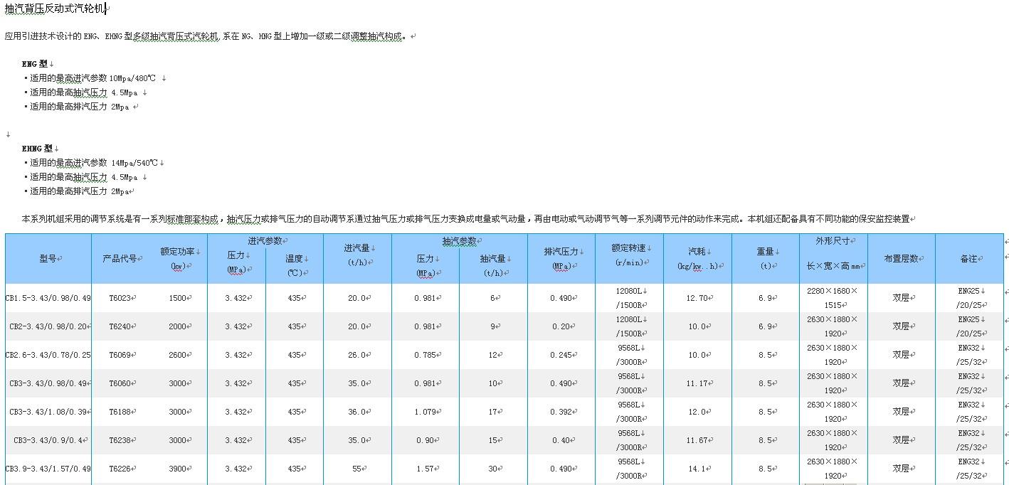 抽汽背压反动式汽轮机