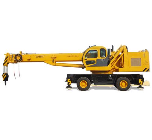 双动力液压轮胎式伸缩臂抓斗起重机