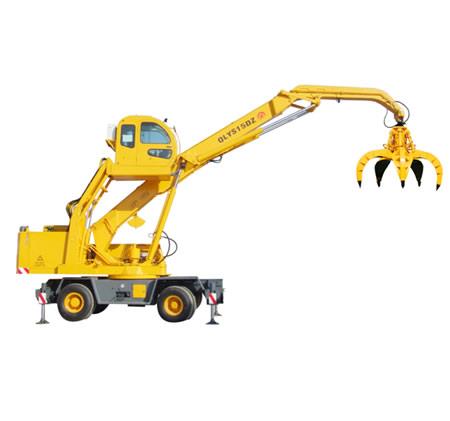 双动力液压轮胎式折叠臂抓斗起重机