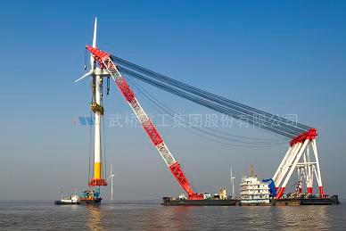 2×1200t双臂架变幅式船用起重机