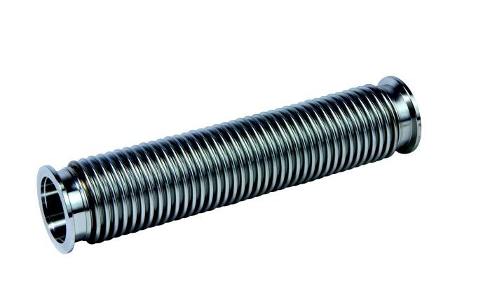 120SWN016-1000 Corrugated Hose, Flexible, Stainless Steel: Flange 304/1.4301 Bellow 316L, DN 16 ISO