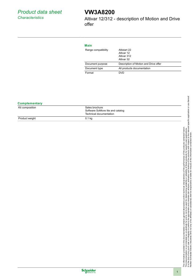 Soft starters for pumps and fans Accessories VW3A8200