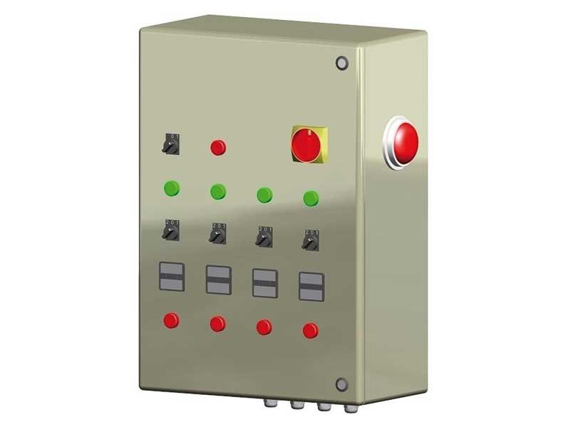 Switchgear for safety pumpsets with four pumps
