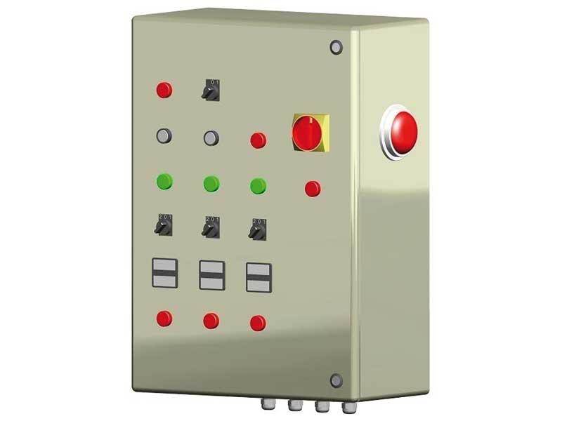 Switchgear for safety pumpsets with three pumps