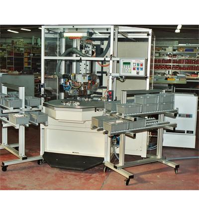 Half-automatic machine with resistance brazing robot