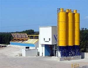 horizontal concrete mixing plant
