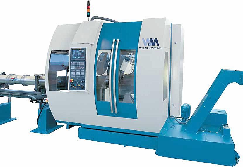 bar stock fed 6-8 axis cnc machining center with swiveling spindle