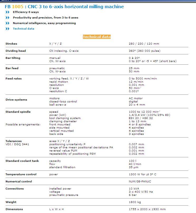 CNC 3 to 6-axis horizontal milling machine